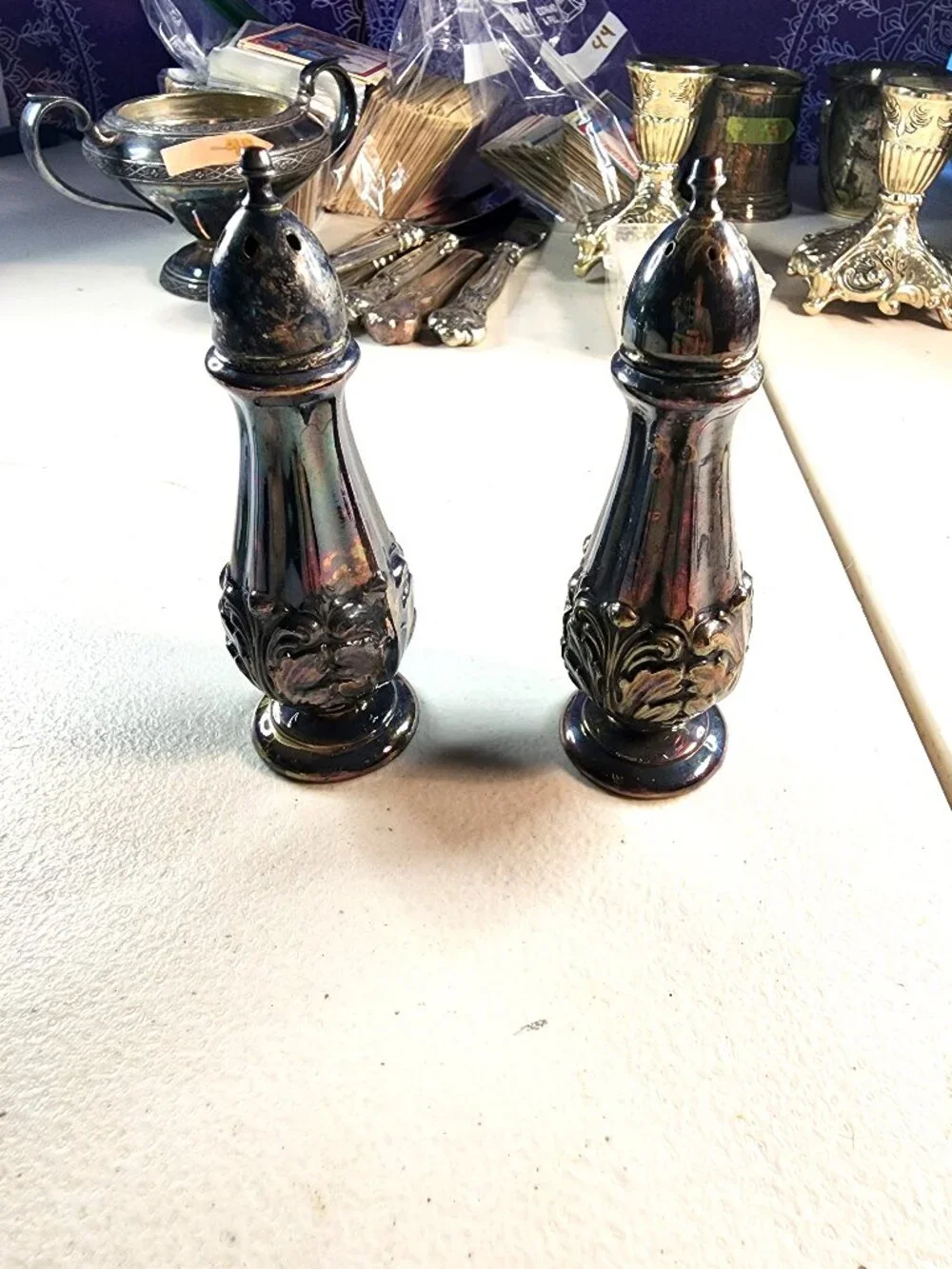 Vintage W-B 52 Silverplate Salt and Pepper Shakers